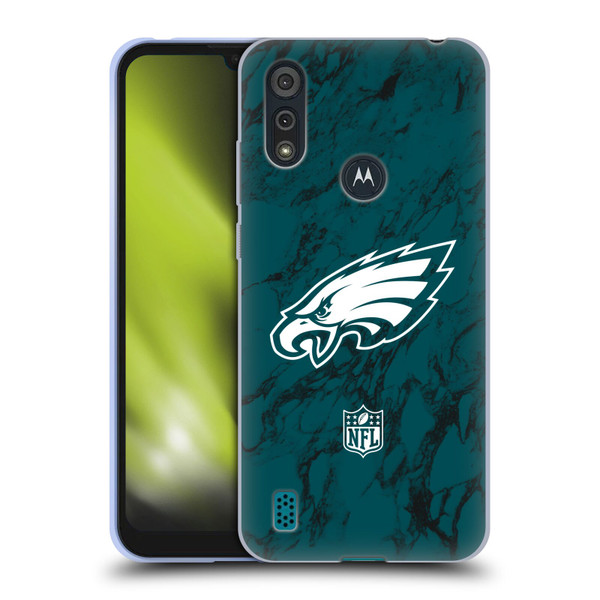 NFL Philadelphia Eagles Graphics Coloured Marble Soft Gel Case for Motorola Moto E6s (2020)