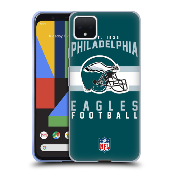 NFL Philadelphia Eagles Graphics Helmet Typography Soft Gel Case for Google Pixel 4 XL