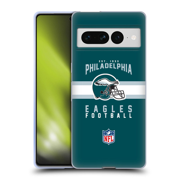 NFL Philadelphia Eagles Graphics Helmet Typography Soft Gel Case for Google Pixel 7 Pro