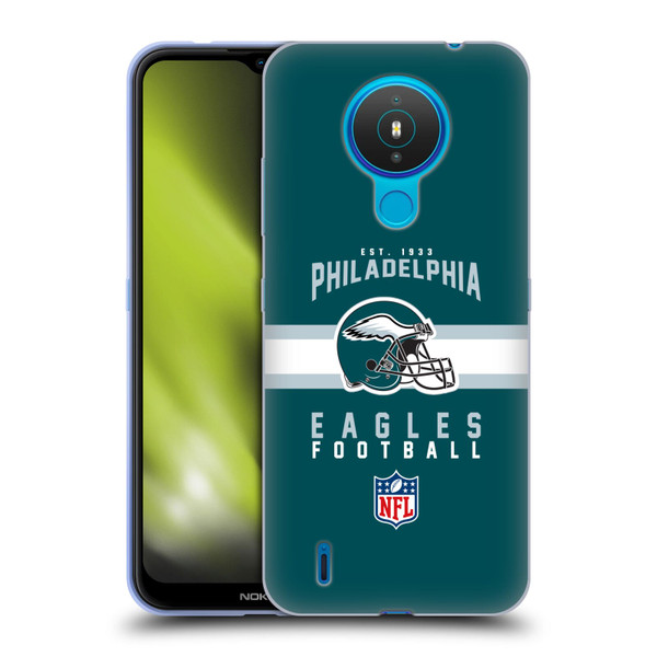 NFL Philadelphia Eagles Graphics Helmet Typography Soft Gel Case for Nokia 1.4