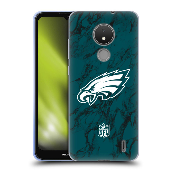 NFL Philadelphia Eagles Graphics Coloured Marble Soft Gel Case for Nokia C21