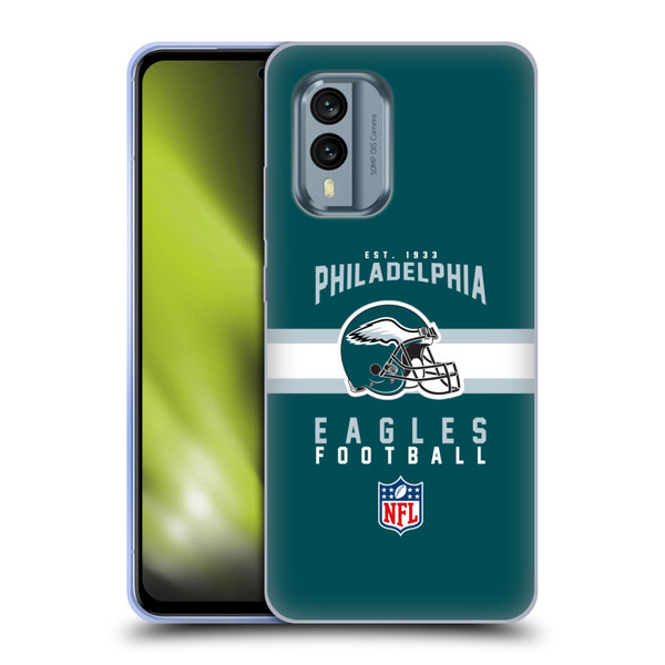 NFL Philadelphia Eagles Graphics Helmet Typography Soft Gel Case for Nokia X30