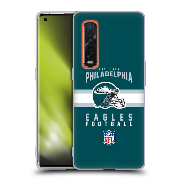 NFL Philadelphia Eagles Graphics Helmet Typography Soft Gel Case for OPPO Find X2 Pro 5G
