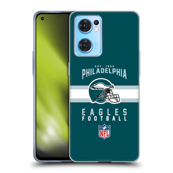 NFL Philadelphia Eagles Graphics Helmet Typography Soft Gel Case for OPPO Reno7 5G / Find X5 Lite
