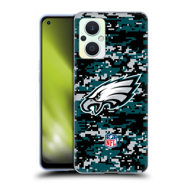 NFL Philadelphia Eagles Graphics Digital Camouflage Soft Gel Case for OPPO Reno8 Lite