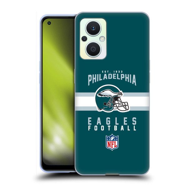 NFL Philadelphia Eagles Graphics Helmet Typography Soft Gel Case for OPPO Reno8 Lite