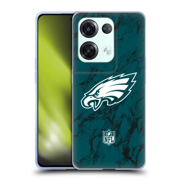 NFL Philadelphia Eagles Graphics Coloured Marble Soft Gel Case for OPPO Reno8 Pro