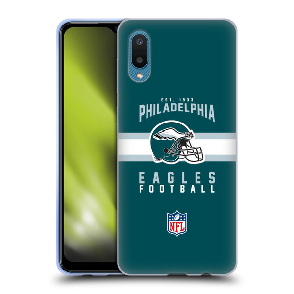 NFL Philadelphia Eagles Graphics Helmet Typography Soft Gel Case for Samsung Galaxy A02/M02 (2021)