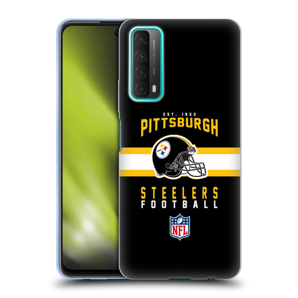 NFL Pittsburgh Steelers Graphics Helmet Typography Soft Gel Case for Huawei P Smart (2021)