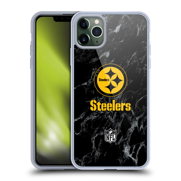 NFL Pittsburgh Steelers Graphics Coloured Marble Soft Gel Case for Apple iPhone 11 Pro Max