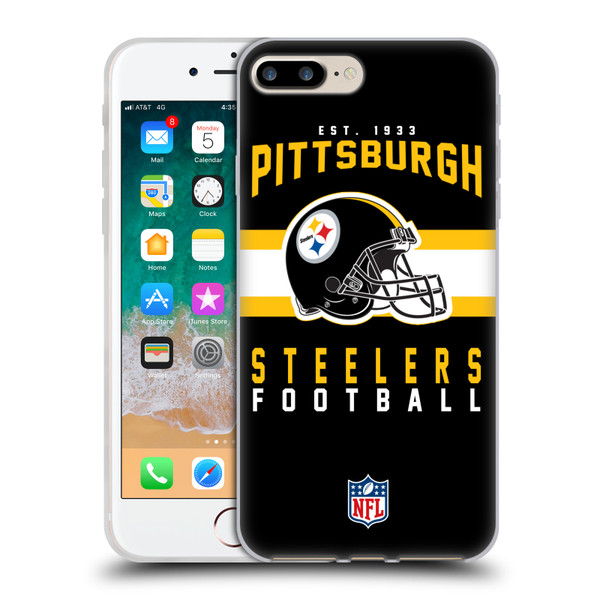 NFL Pittsburgh Steelers Graphics Helmet Typography Soft Gel Case for Apple iPhone 7 Plus / iPhone 8 Plus