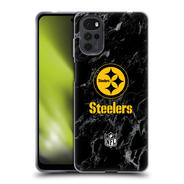 NFL Pittsburgh Steelers Graphics Coloured Marble Soft Gel Case for Motorola Moto G22
