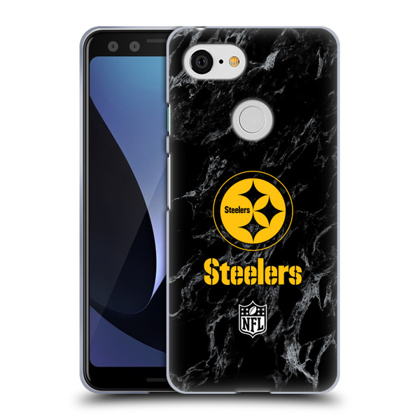 NFL Pittsburgh Steelers Graphics Coloured Marble Soft Gel Case for Google Pixel 3