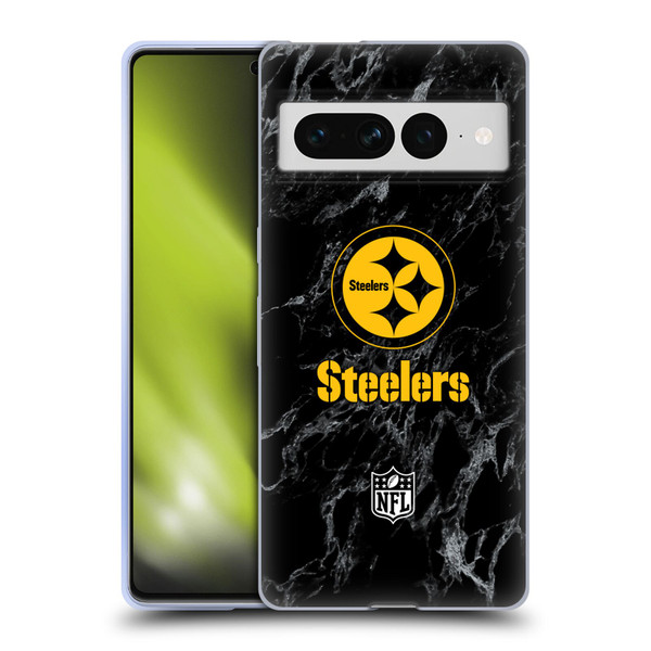 NFL Pittsburgh Steelers Graphics Coloured Marble Soft Gel Case for Google Pixel 7 Pro