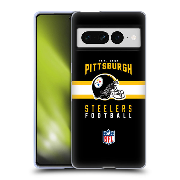 NFL Pittsburgh Steelers Graphics Helmet Typography Soft Gel Case for Google Pixel 7 Pro