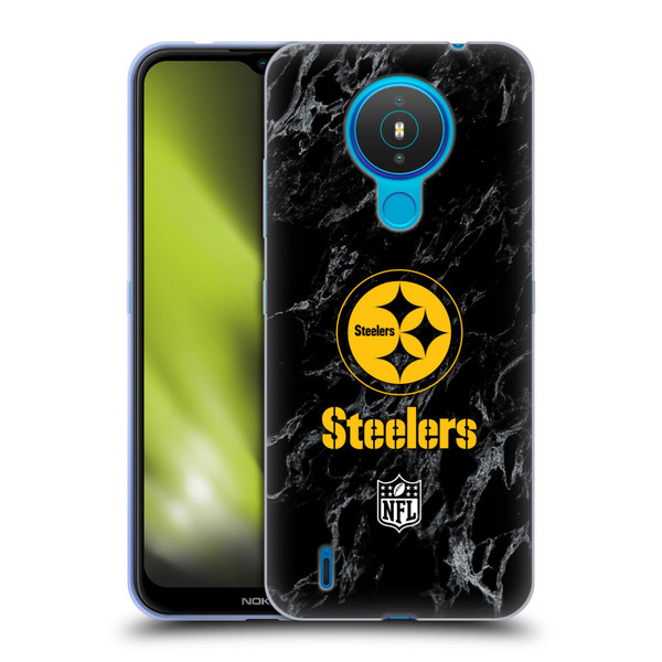 NFL Pittsburgh Steelers Graphics Coloured Marble Soft Gel Case for Nokia 1.4