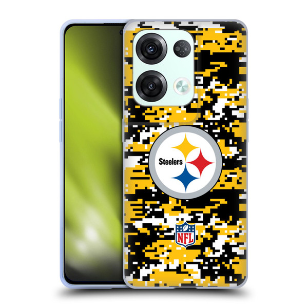 NFL Pittsburgh Steelers Graphics Digital Camouflage Soft Gel Case for OPPO Reno8 Pro