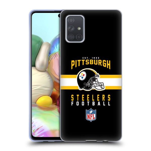 NFL Pittsburgh Steelers Graphics Helmet Typography Soft Gel Case for Samsung Galaxy A71 (2019)
