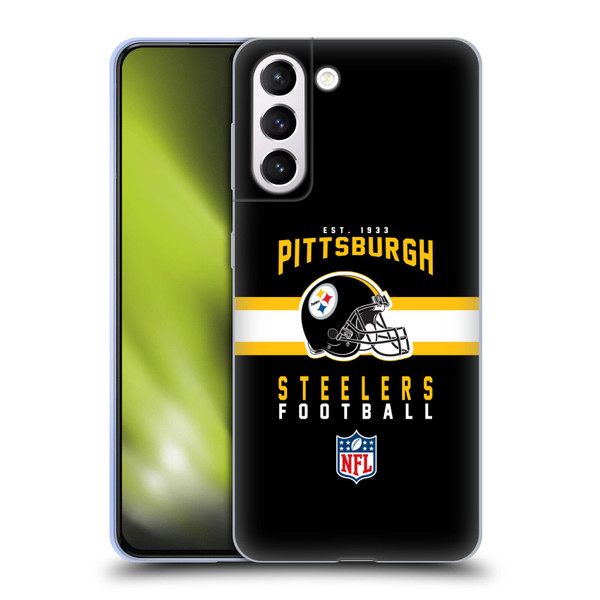 NFL Pittsburgh Steelers Graphics Helmet Typography Soft Gel Case for Samsung Galaxy S21+ 5G