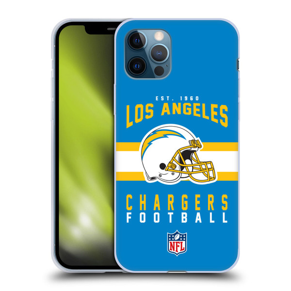 NFL Los Angeles Chargers Graphics Helmet Typography Soft Gel Case for Apple iPhone 12 / iPhone 12 Pro