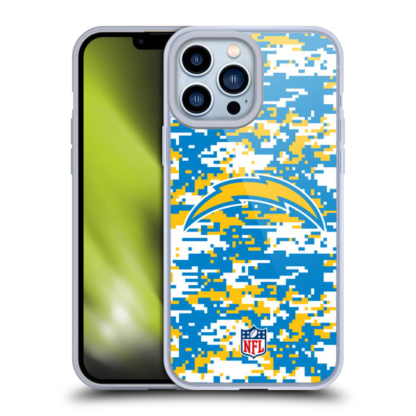 NFL Los Angeles Chargers Graphics Digital Camouflage Soft Gel Case for Apple iPhone 13 Pro Max