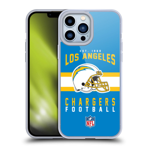 NFL Los Angeles Chargers Graphics Helmet Typography Soft Gel Case for Apple iPhone 13 Pro Max