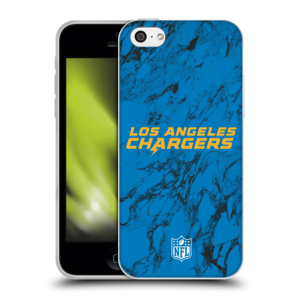 NFL Los Angeles Chargers Graphics Coloured Marble Soft Gel Case for Apple iPhone 5c