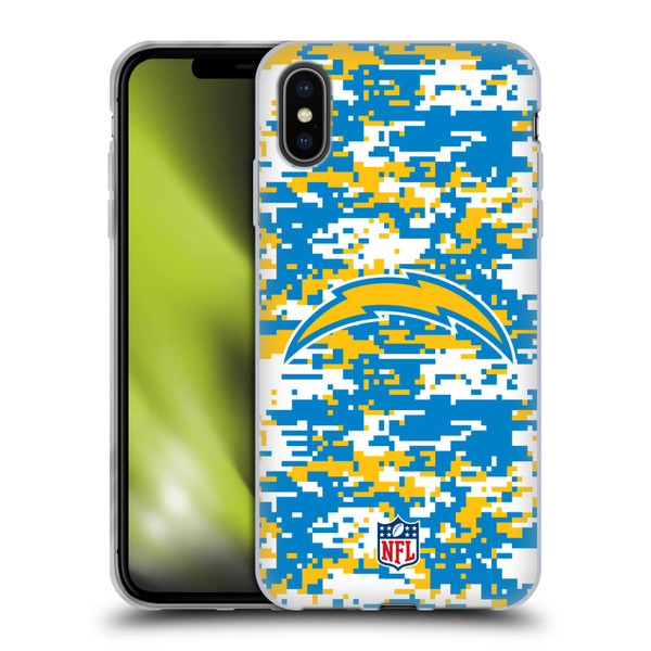 NFL Los Angeles Chargers Graphics Digital Camouflage Soft Gel Case for Apple iPhone XS Max