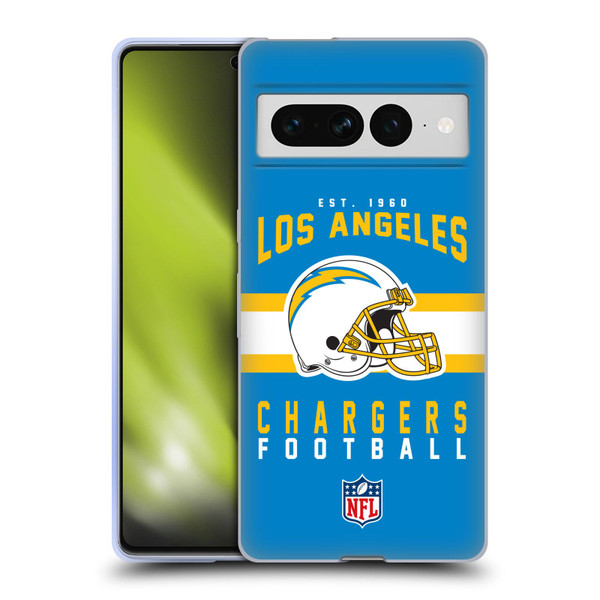 NFL Los Angeles Chargers Graphics Helmet Typography Soft Gel Case for Google Pixel 7 Pro