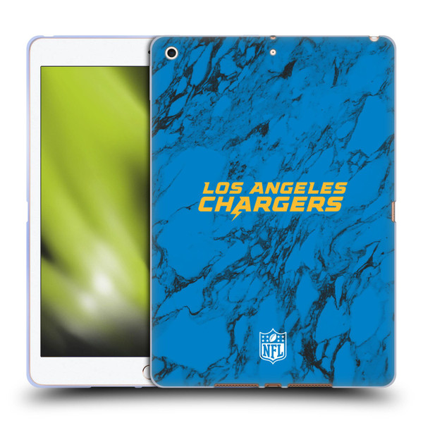 NFL Los Angeles Chargers Graphics Coloured Marble Soft Gel Case for Apple iPad 10.2 2019/2020/2021