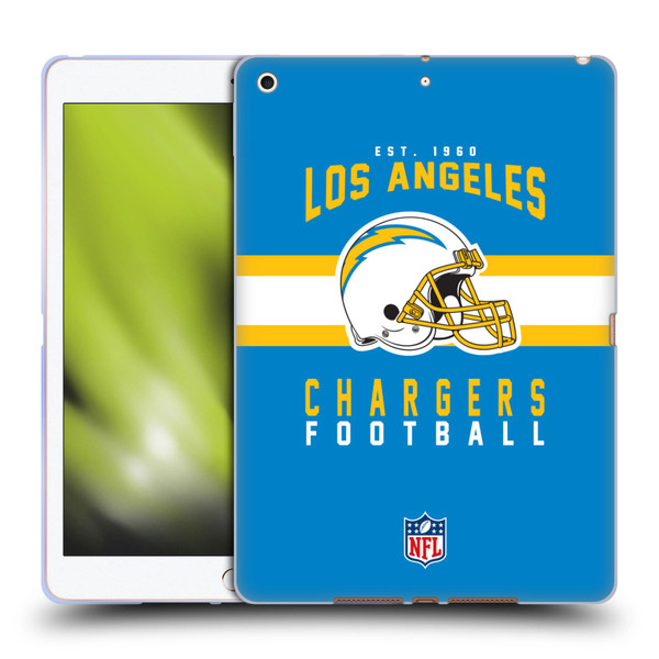 NFL Los Angeles Chargers Graphics Helmet Typography Soft Gel Case for Apple iPad 10.2 2019/2020/2021