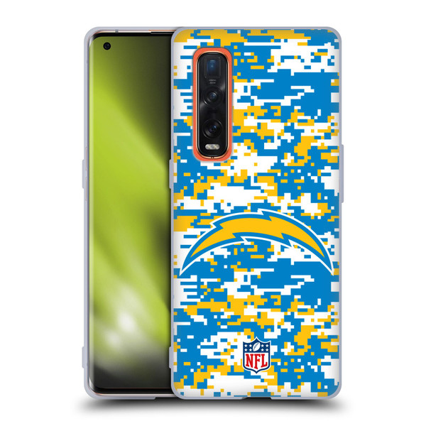 NFL Los Angeles Chargers Graphics Digital Camouflage Soft Gel Case for OPPO Find X2 Pro 5G