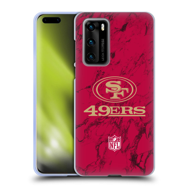 NFL San Francisco 49ers Graphics Coloured Marble Soft Gel Case for Huawei P40 5G