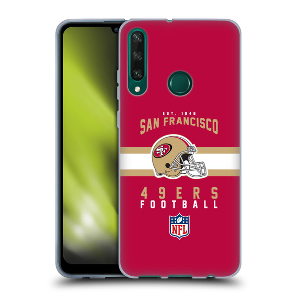 NFL San Francisco 49ers Graphics Helmet Typography Soft Gel Case for Huawei Y6p