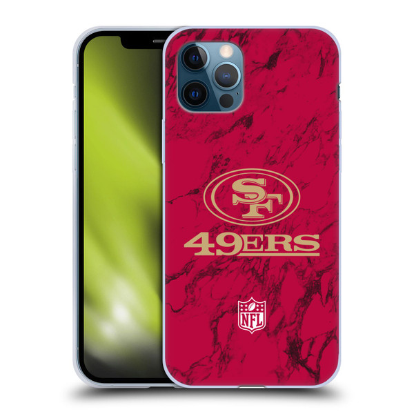NFL San Francisco 49ers Graphics Coloured Marble Soft Gel Case for Apple iPhone 12 / iPhone 12 Pro