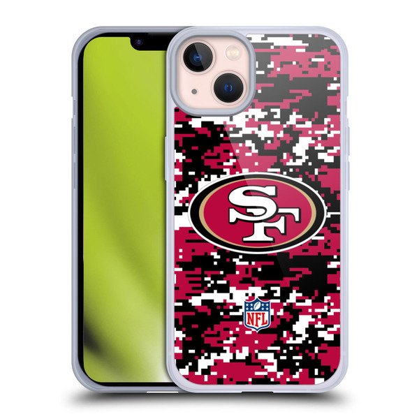 NFL San Francisco 49ers Graphics Digital Camouflage Soft Gel Case for Apple iPhone 13