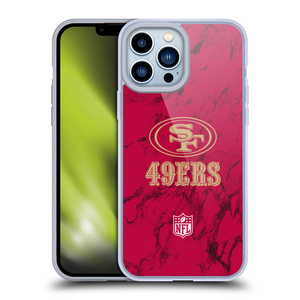 NFL San Francisco 49ers Graphics Coloured Marble Soft Gel Case for Apple iPhone 13 Pro Max