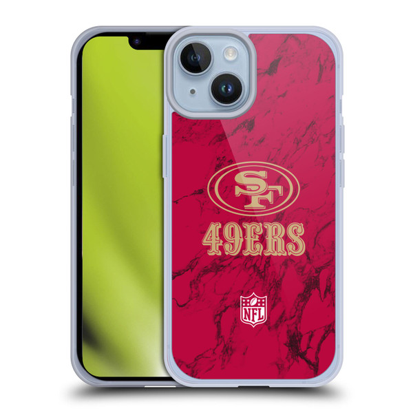 NFL San Francisco 49ers Graphics Coloured Marble Soft Gel Case for Apple iPhone 14