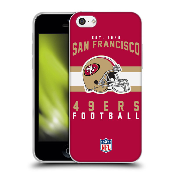 NFL San Francisco 49ers Graphics Helmet Typography Soft Gel Case for Apple iPhone 5c