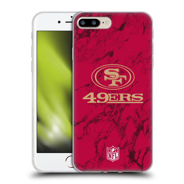 NFL San Francisco 49ers Graphics Coloured Marble Soft Gel Case for Apple iPhone 7 Plus / iPhone 8 Plus