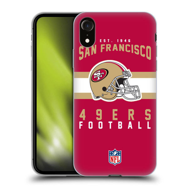 NFL San Francisco 49ers Graphics Helmet Typography Soft Gel Case for Apple iPhone XR