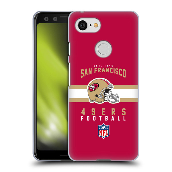 NFL San Francisco 49ers Graphics Helmet Typography Soft Gel Case for Google Pixel 3