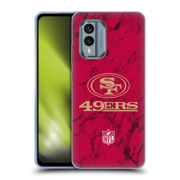 NFL San Francisco 49ers Graphics Coloured Marble Soft Gel Case for Nokia X30
