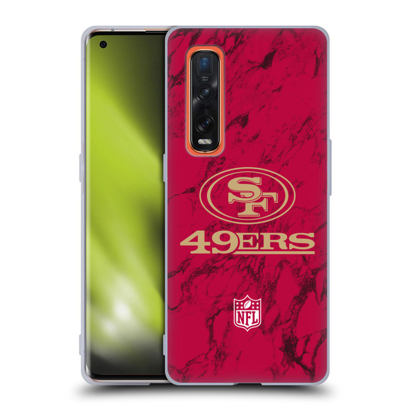 NFL San Francisco 49ers Graphics Coloured Marble Soft Gel Case for OPPO Find X2 Pro 5G