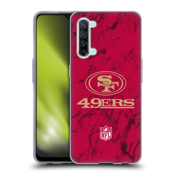 NFL San Francisco 49ers Graphics Coloured Marble Soft Gel Case for OPPO Find X2 Lite 5G