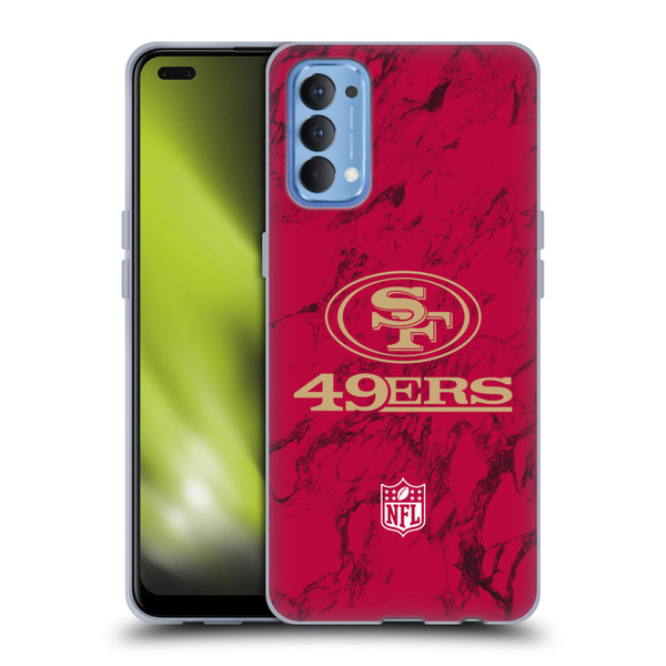 NFL San Francisco 49ers Graphics Coloured Marble Soft Gel Case for OPPO Reno 4 5G