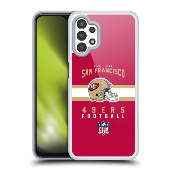 NFL San Francisco 49ers Graphics Helmet Typography Soft Gel Case for Samsung Galaxy A13 (2022)