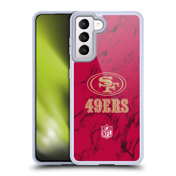 NFL San Francisco 49ers Graphics Coloured Marble Soft Gel Case for Samsung Galaxy S21 5G