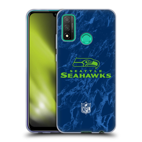 NFL Seattle Seahawks Graphics Coloured Marble Soft Gel Case for Huawei P Smart (2020)