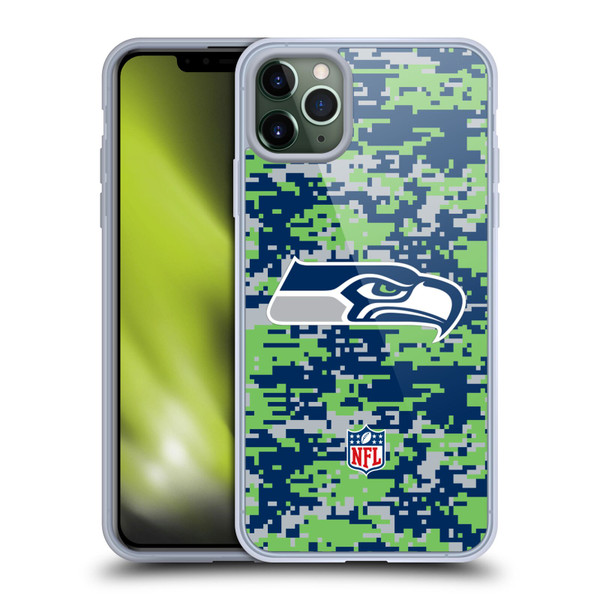 NFL Seattle Seahawks Graphics Digital Camouflage Soft Gel Case for Apple iPhone 11 Pro Max